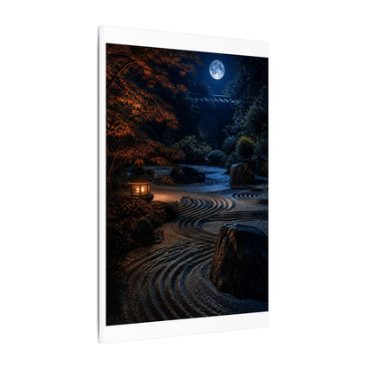 Summer Rock Garden Shadow Zen Canvas Art | Moody Decor