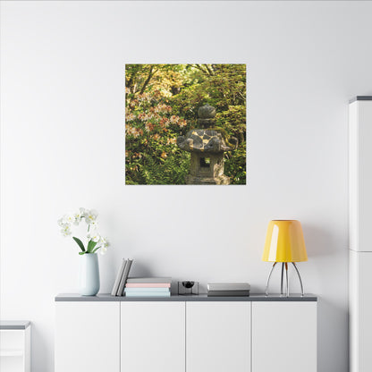 Spring Stone Lantern Gold Repair Canvas Art | Beautiful Decor