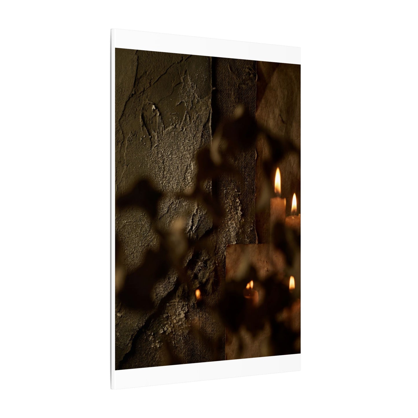 Shadow Play Dark Texture Canvas Art | Moody Dark Japandi Art