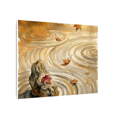 Autumn Rock Garden Watercolor Canvas Art | Neutral Decor