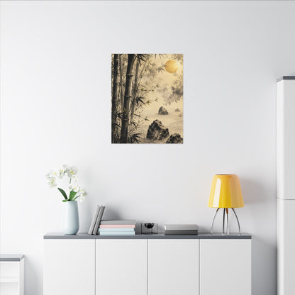 Peaceful Bamboo Grove Canvas Art - Karesansui Zen
