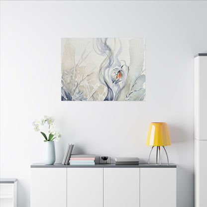 Earthy Incense Smoke Canvas Art - Watercolor Japandi