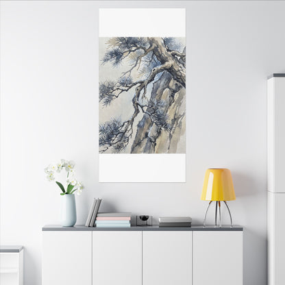 Moonlight Pine Tree Canvas Art - Japandi Seijaku