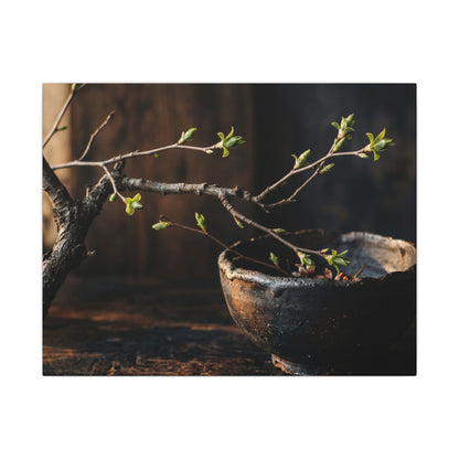 Spring Ceramic Bowl Moody Minimal Canvas Art | Atmospheric Decor