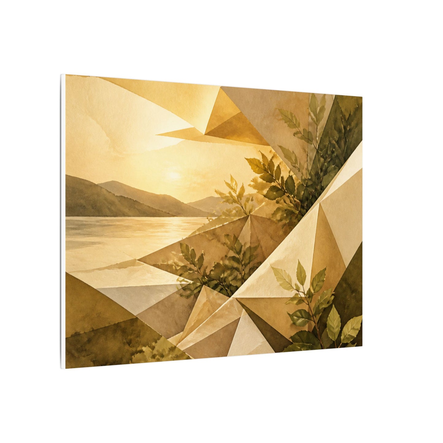 Golden Hour Paper Fold Canvas Art - Japandi Ma