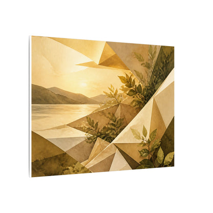 Golden Hour Paper Fold Canvas Art - Japandi Ma