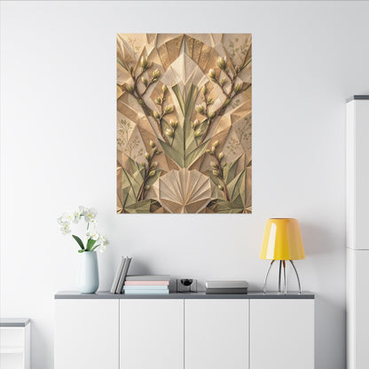 Kanso Paper Fold Canvas Art - Japandi Japanese Pattern