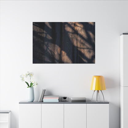Dark Japandi Shadow Play in Golden Hour | Shadow Zen Canvas Art
