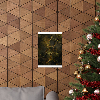 Cracked Earth Dark Texture Wall Art Print | Sophisticated Dark Japandi Art