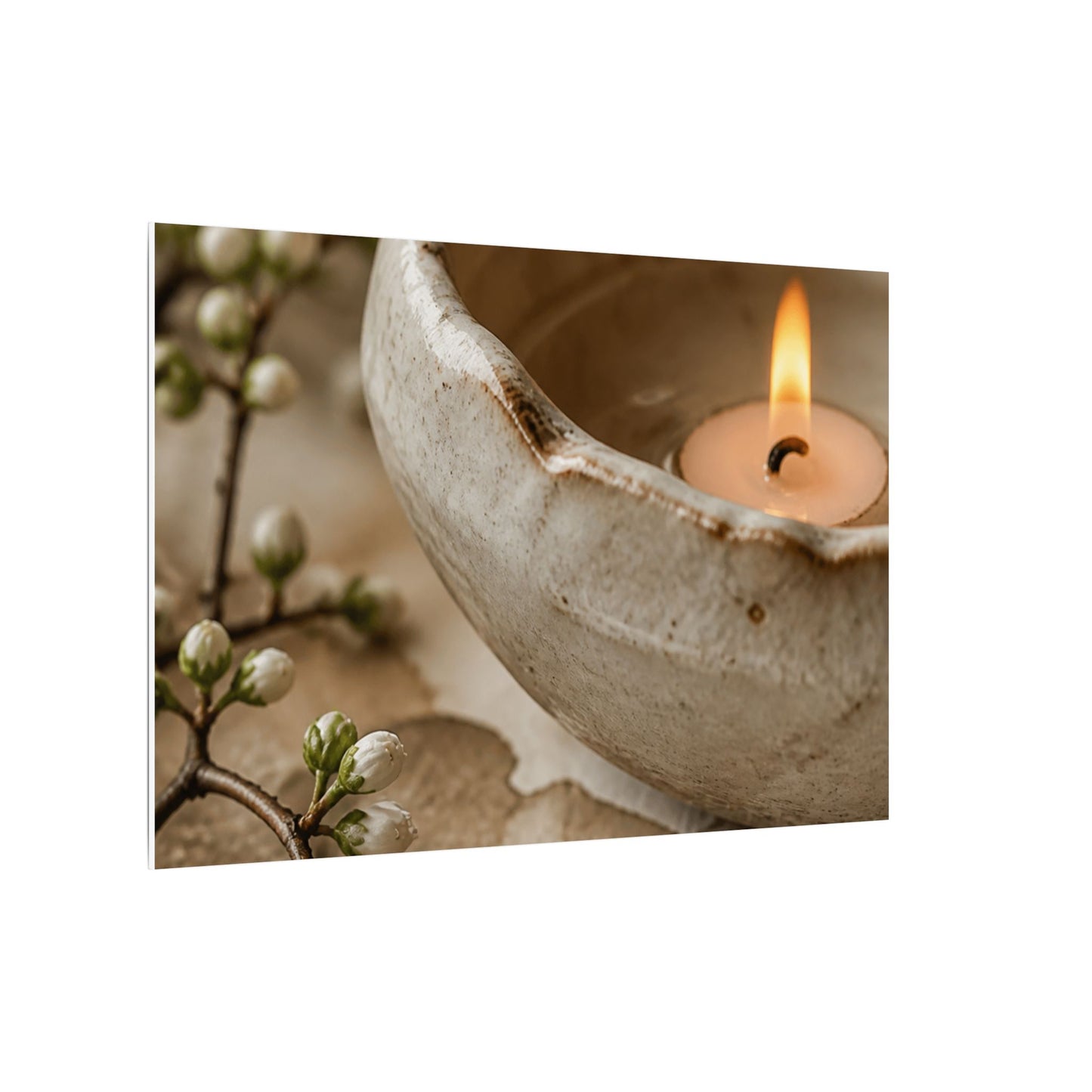 Kanso Ceramic Bowl Canvas Art - Japandi Watercolor