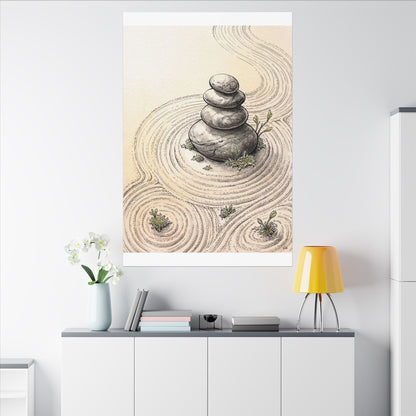 River Stones Spring Canvas Art | Zen Serene Design