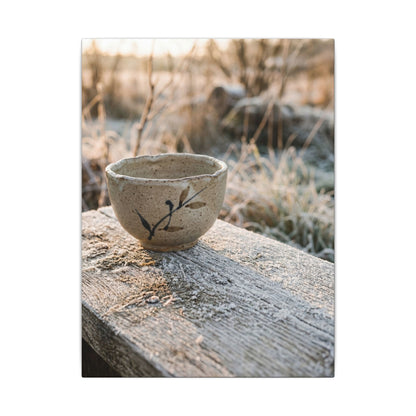 Golden Hour Ceramic Bowl Canvas Art - Japandi Ma