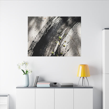 Ink Brushstroke Canvas Art | Spring Dark Japandi Moody Minimal Art
