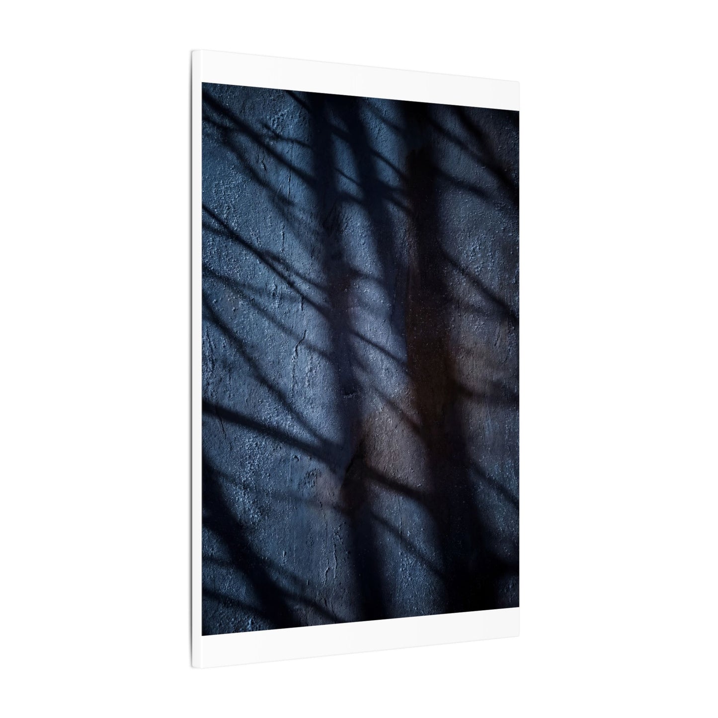 Dark Japandi Shadow Play in Moonlight | Moody Minimal Canvas Art