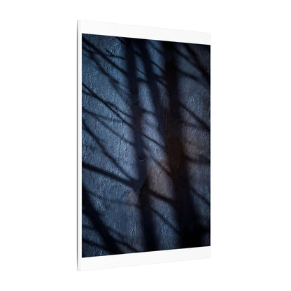 Dark Japandi Shadow Play in Moonlight | Moody Minimal Canvas Art