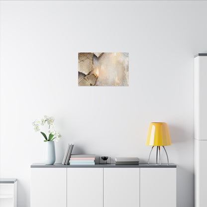 Broken Pottery Winter Canvas Art | Japandi Warm Design