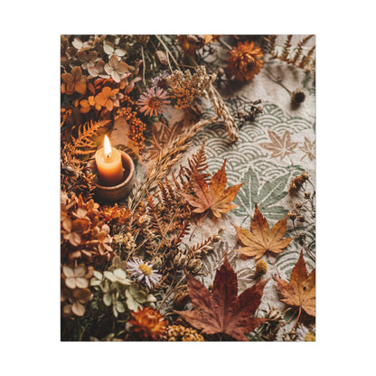Candlelight Dried Flowers Canvas Art - Japandi Seijaku