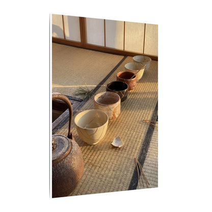 Kintsugi Tea Ceremony in Golden Hour | Gold Repair Canvas Art