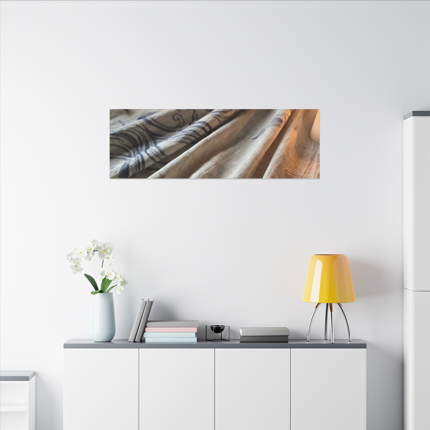 Fukinsei Silk Drape Canvas Art - Japandi Japanese Pattern