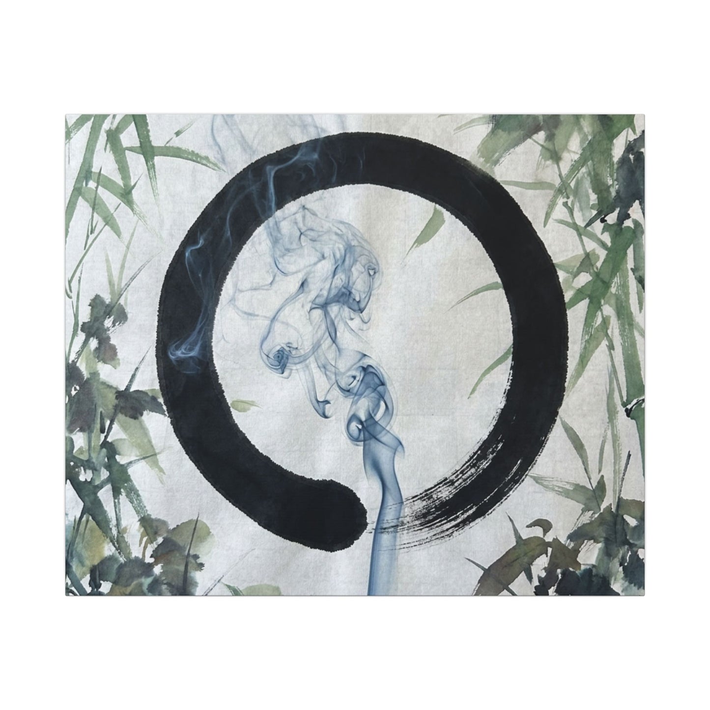 Zen Incense Smoke in Moonlight | Enso Canvas Art