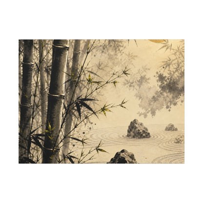 Peaceful Bamboo Grove Canvas Art - Karesansui Zen