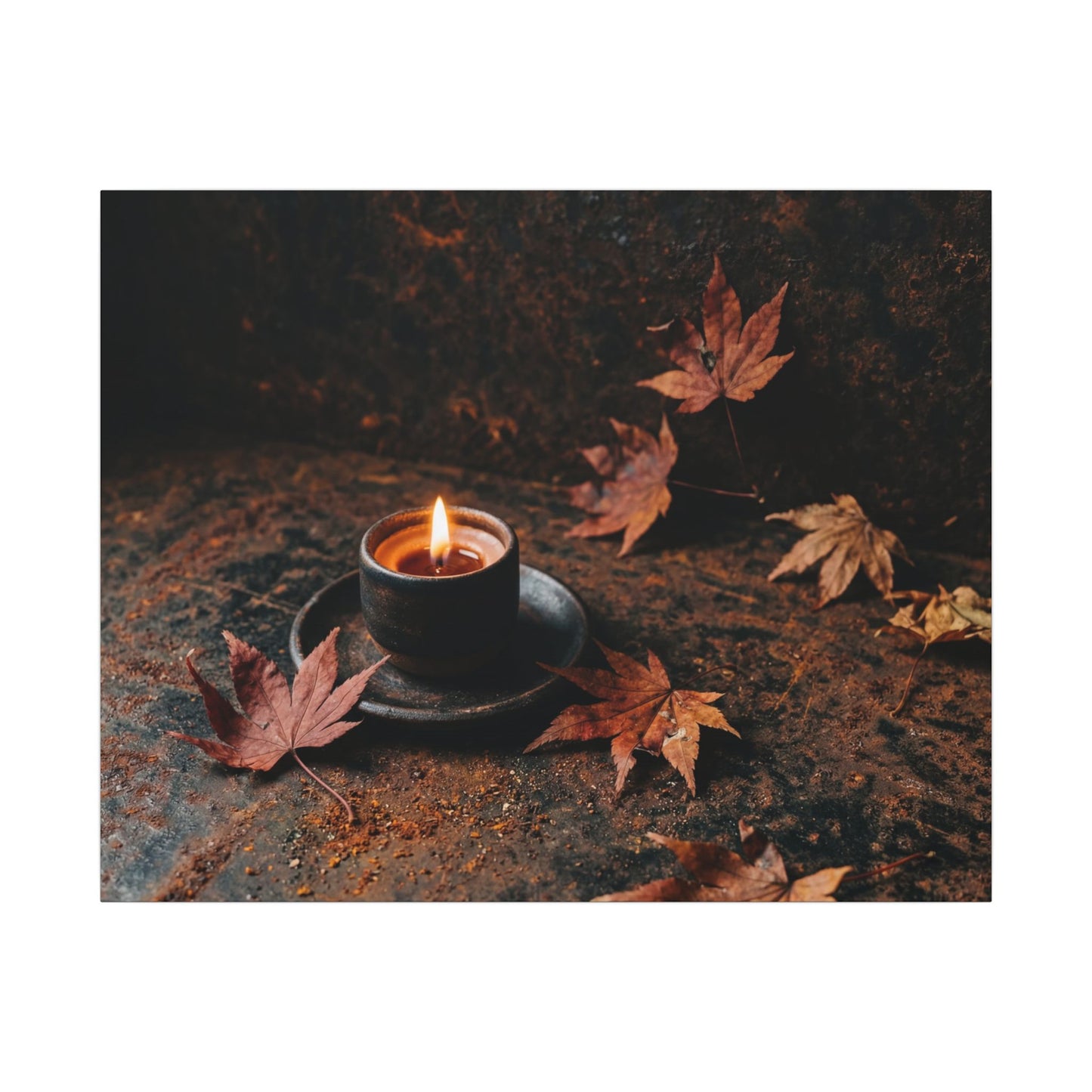 Autumn Rust Patina Shadow Zen Canvas Art | Sophisticated Decor