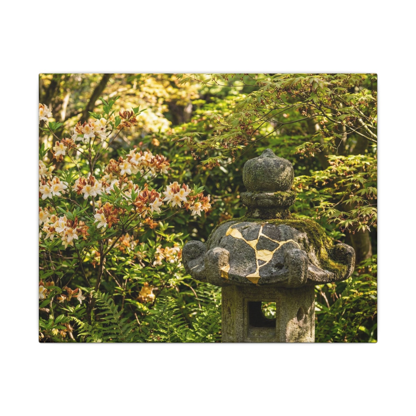 Spring Stone Lantern Gold Repair Canvas Art | Beautiful Decor Art Print