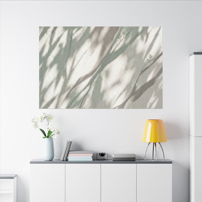 Japandi Shadow Play in Dappled | Japanese Pattern Canvas Art