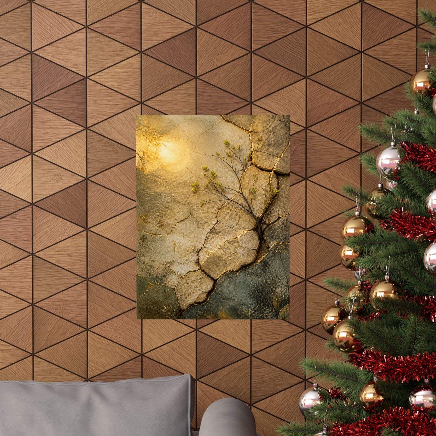 Cracked Earth Texture Wall Art Print | Earthy Japandi Art