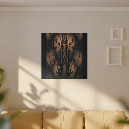 Dark Japandi Shadow Play in Golden Hour | Shadow Zen Canvas Art