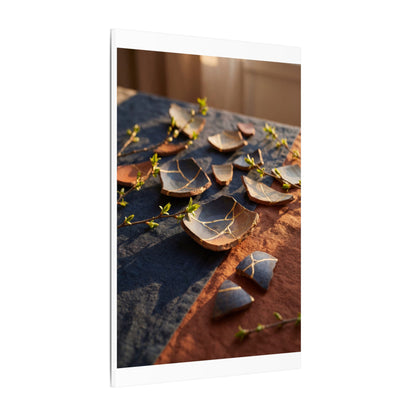 Spring Broken Pottery Gold Vein Canvas Art | Philosophical Decor