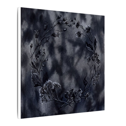 Dried Flowers Canvas Art | Winter Dark Japandi Shadow Zen Art
