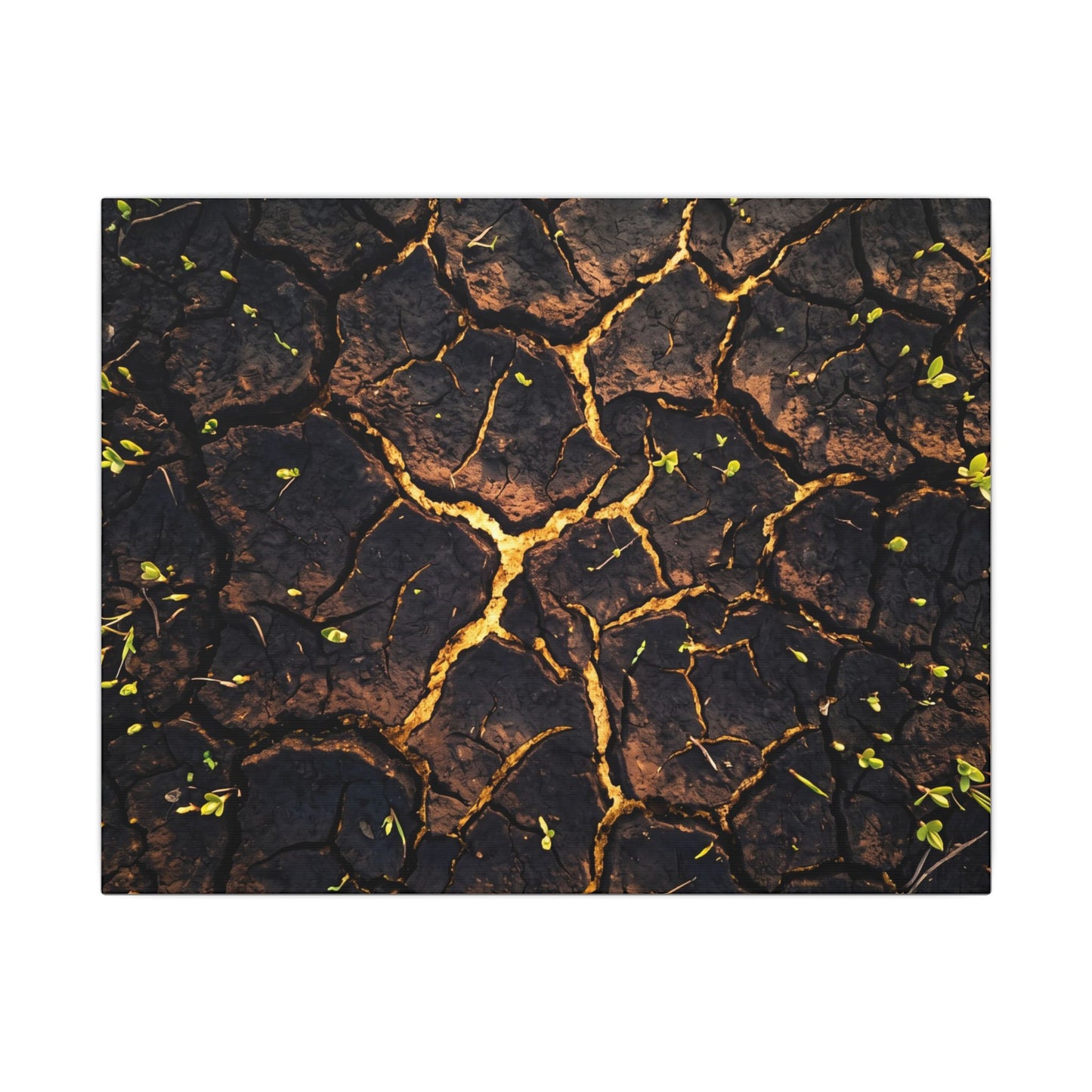 Cracked Earth Moody Minimal Canvas Art | Sophisticated Dark Japandi Art