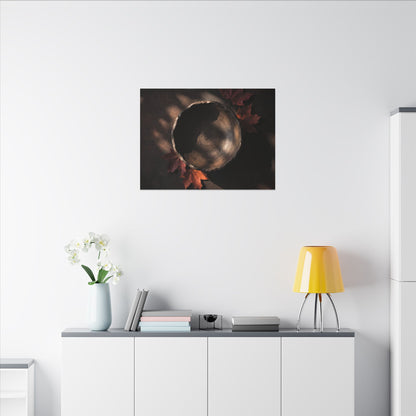 Ceramic Bowl Canvas Art | Autumn Dark Japandi Dark Texture Art