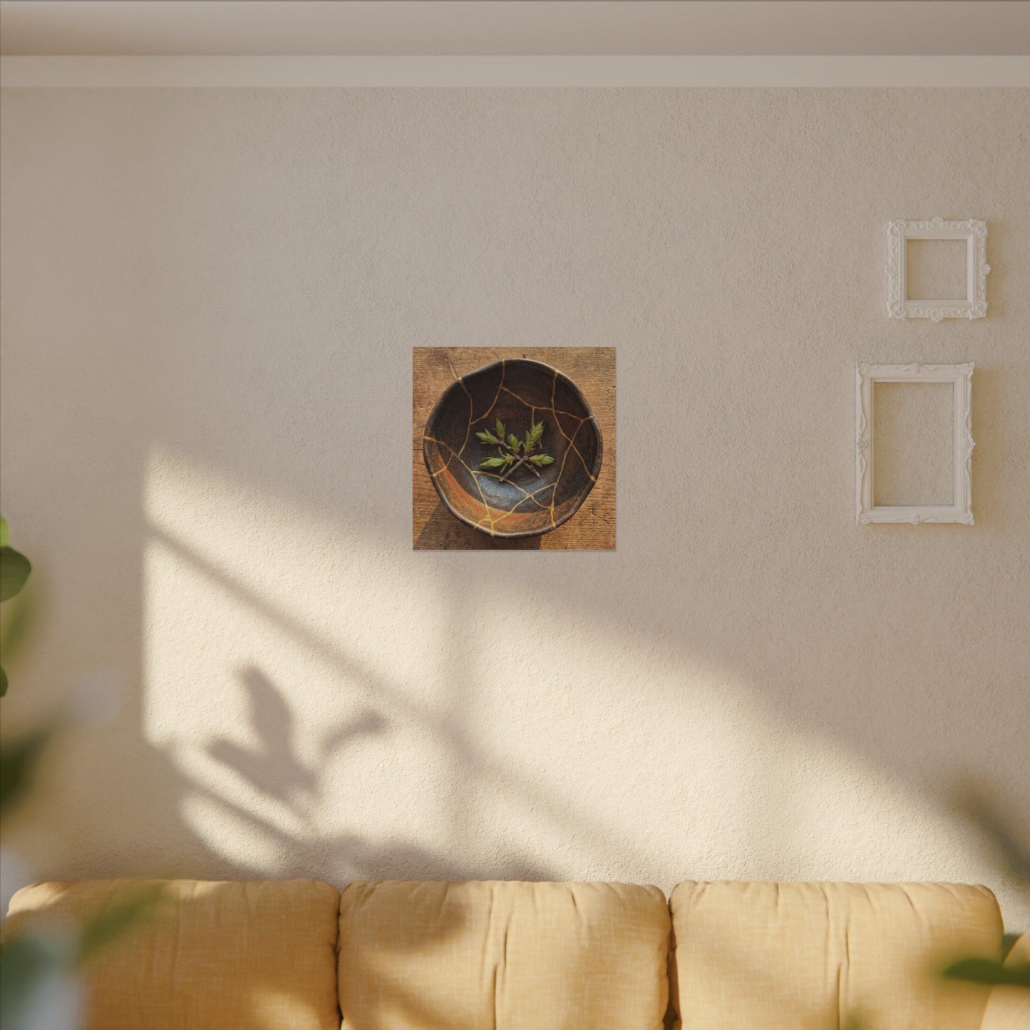 Ceramic Bowl Gold Repair Canvas Art | Resilient Kintsugi Art