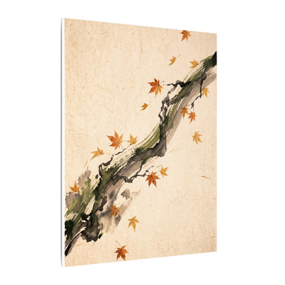 Ink Brushstroke Autumn Canvas Art | Zen Calm Design