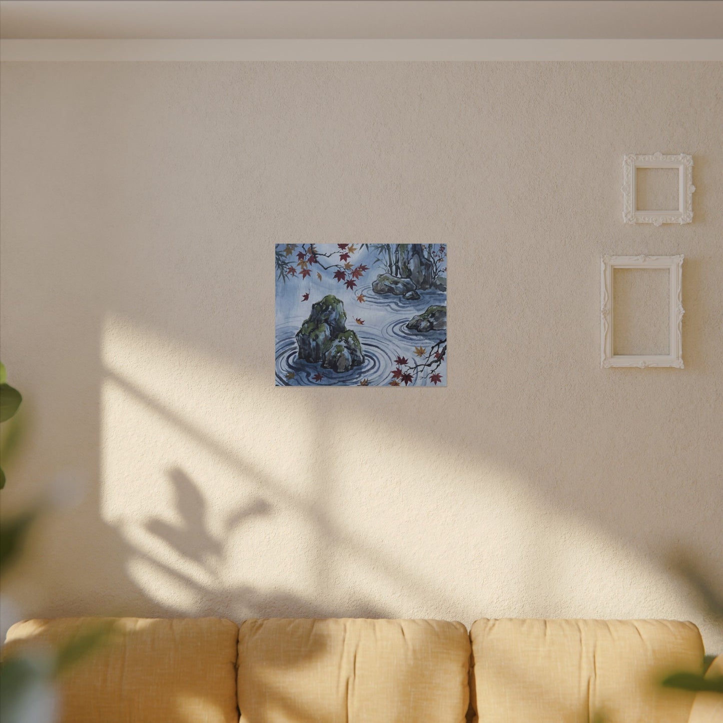 Rock Garden Autumn Canvas Art | Zen Tranquil Design