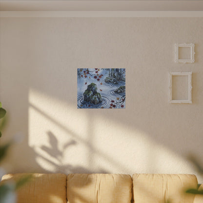 Rock Garden Autumn Canvas Art | Zen Tranquil Design