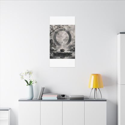 Incense Smoke Canvas Art | Winter Zen Sumi E Art