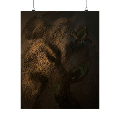 Shadow Play Spring Wall Art Print | Dark Japandi Sophisticated Design