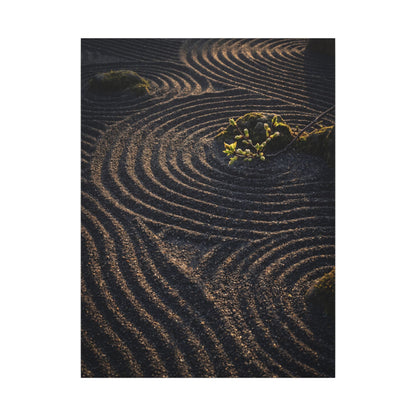 Spring Rock Garden Shadow Zen Canvas Art | Atmospheric Decor