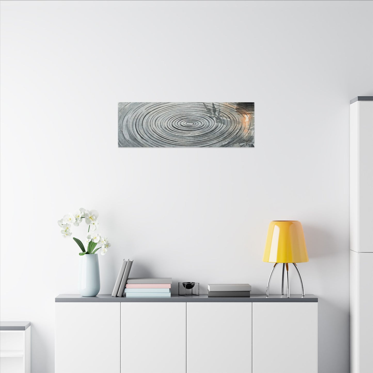 Water Ripple Sumi E Canvas Art | Calm Zen Art