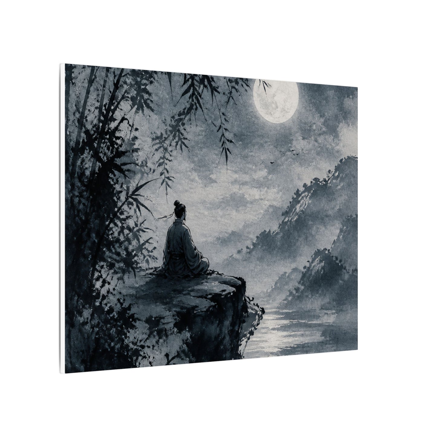 Ink Brushstroke Sumi E Canvas Art | Serene Zen Art