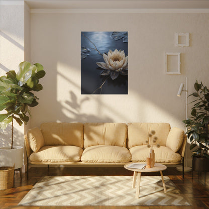 Beautiful Lotus Flower Canvas Art - Gold Vein Kintsugi