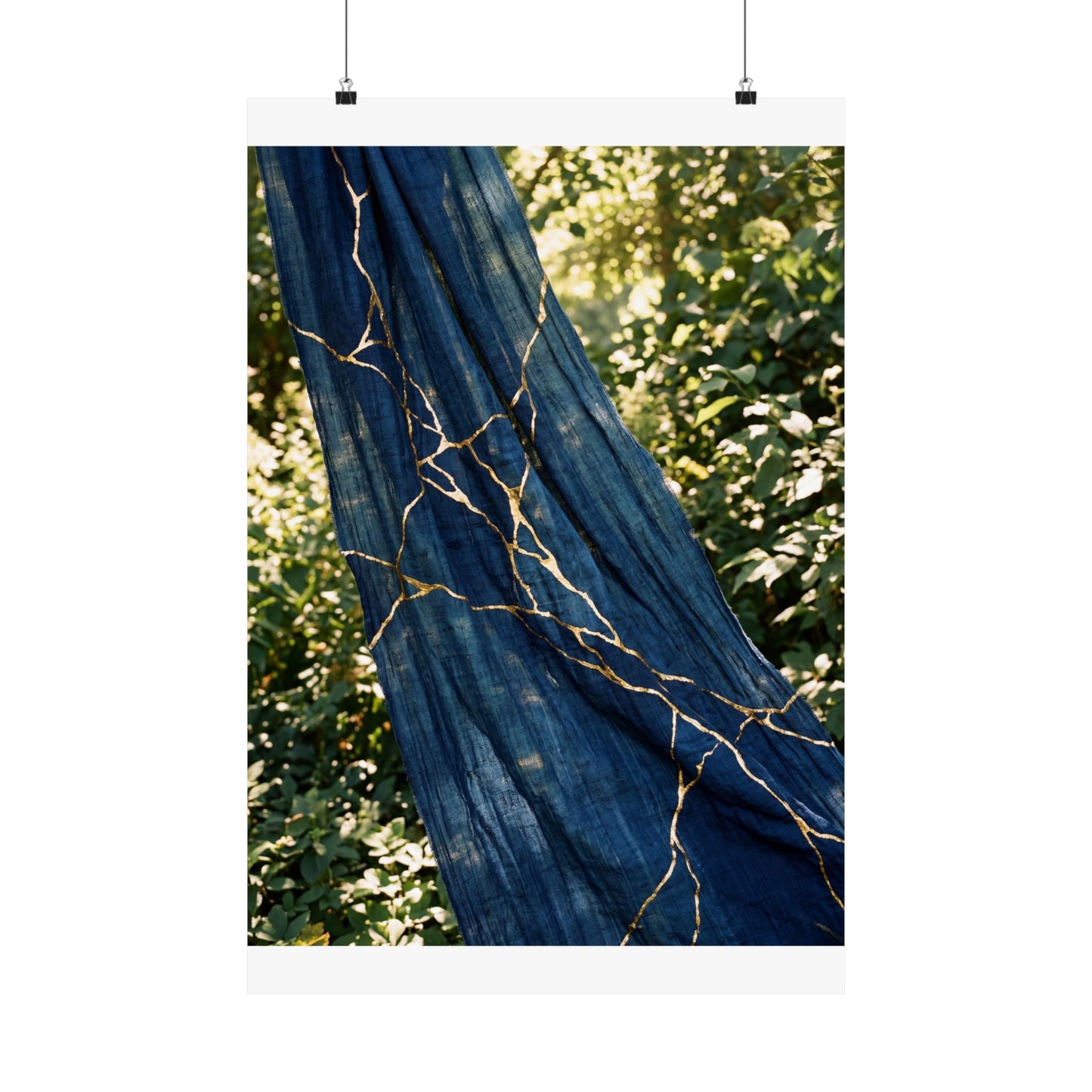Silk Drape Wall Art Print | Summer Kintsugi Gold Repair Art Art Print