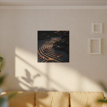 Rock Garden Moody Minimal Canvas Art | Bold Dark Japandi Art