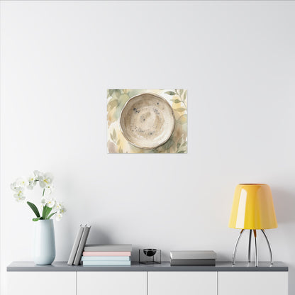 Ceramic Bowl Watercolor Canvas Art | Warm Japandi Art