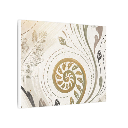 Japandi Fern Unfurling in Golden Hour | Japanese Pattern Canvas Art