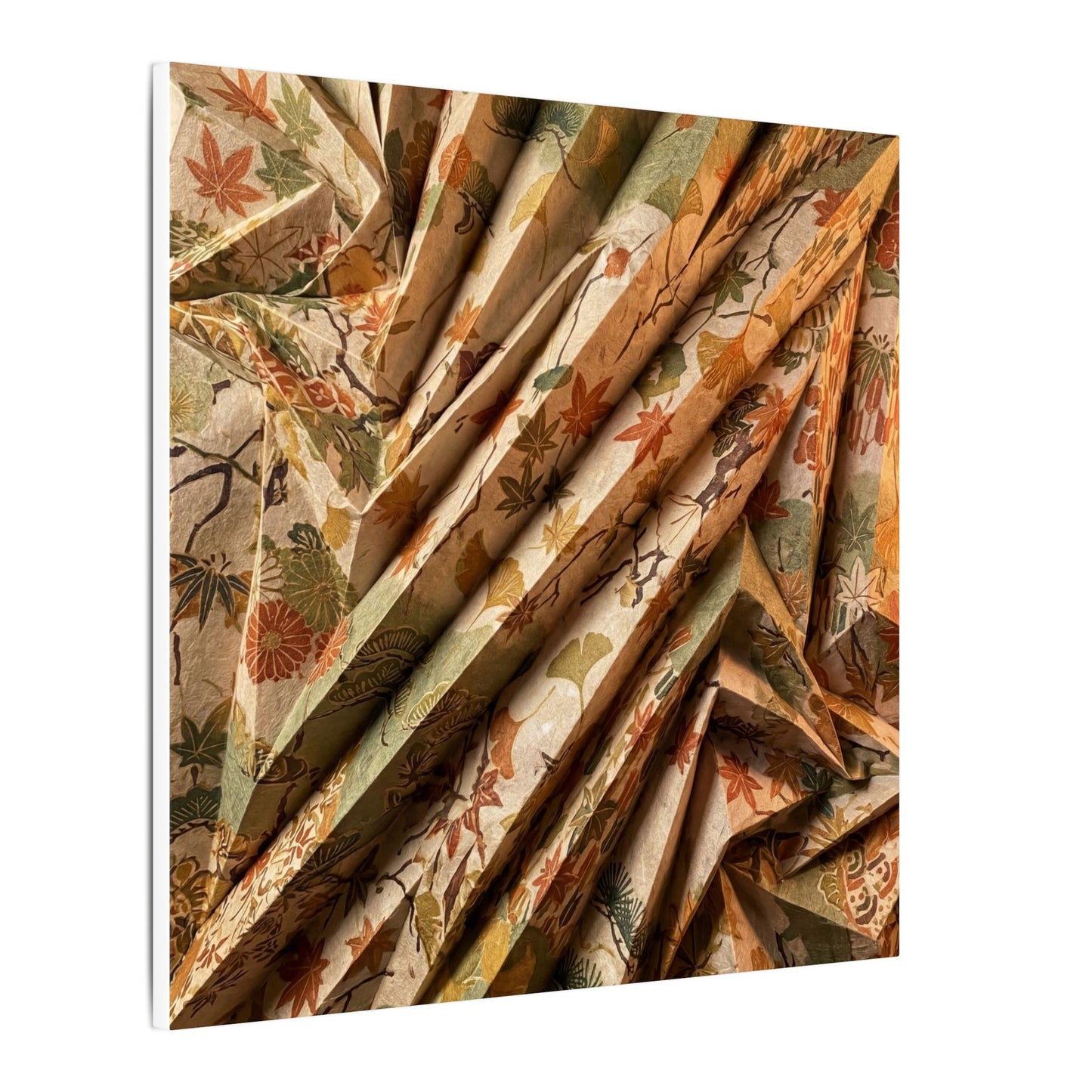 Paper Fold Autumn Canvas Art | Japandi Earthy Design