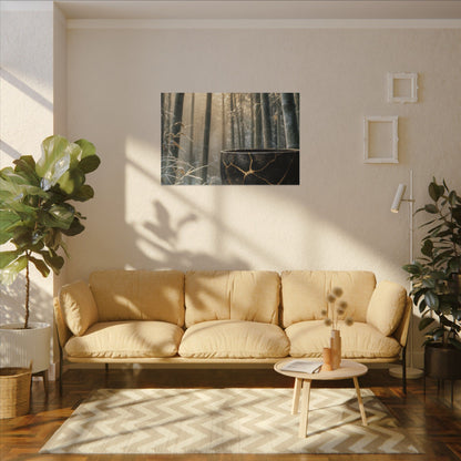 Fukinsei Bamboo Grove Canvas Art - Kintsugi Gold Repair